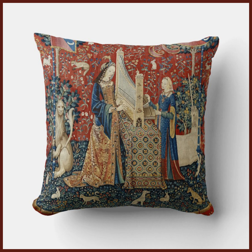 Unicorn Tapestry "Hearing" Pillow