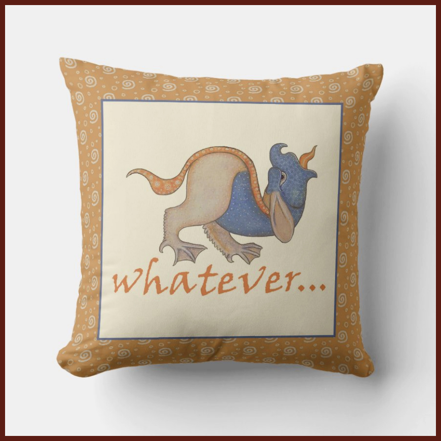 Luttrell Psalter "Whatever" Pillow